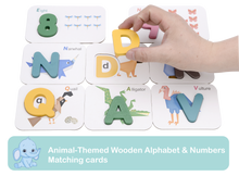 Load image into Gallery viewer, Mötlan Montessori Alphabet/Number Flashcards | Wooden ABC Matching Cards
