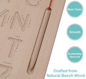 Mötlan Wooden Tracing Boards: Montessori Inspired Letters/Numbers Tracing